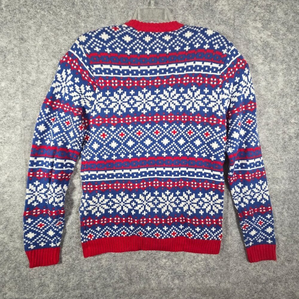 33 Degrees Long Sleeve Knit Pullover Christmas Sweater Blue Size L - Picture 5 of 8